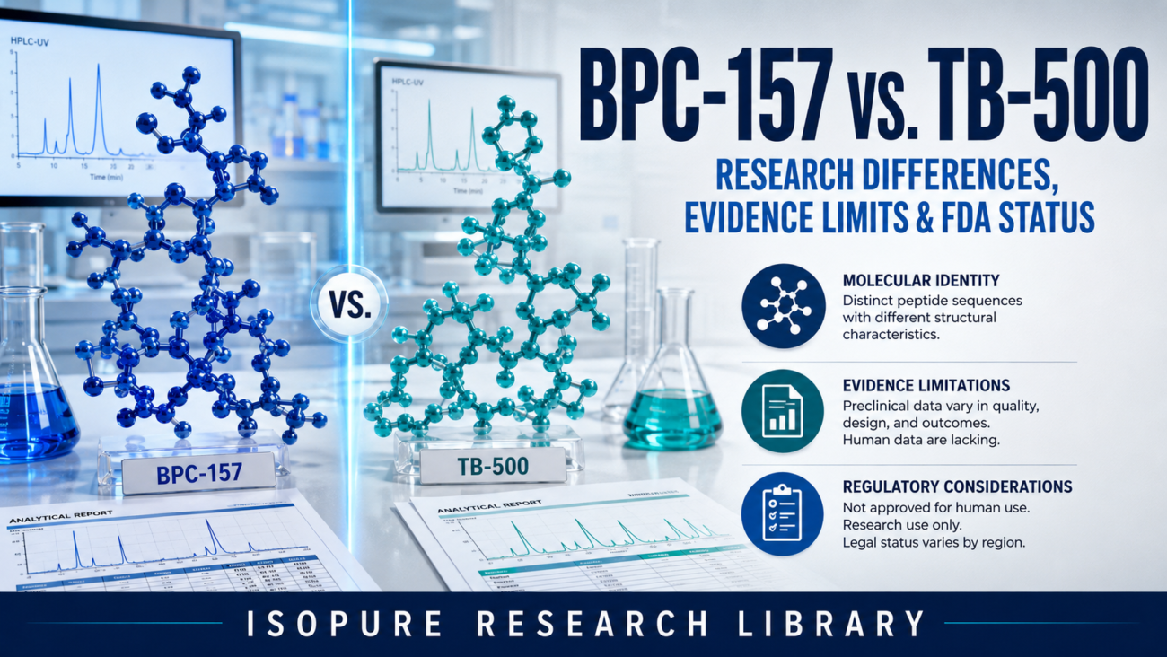 BPC-157 vs TB-500 research differences, evidence limits and FDA status